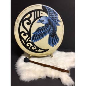 Tambour amérindien oiseau bleu 